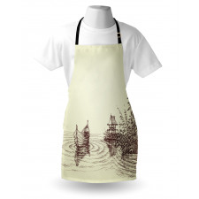 Pencil Drawn Lake and Boat Apron