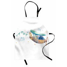 Nursery Airplane Cloud Stars Apron