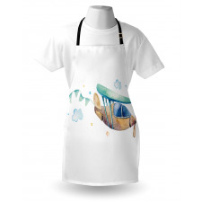 Nursery Airplane Cloud Stars Apron