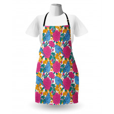 Spring Peony Blossoms Leaves Apron