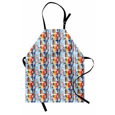 Colorful Digital Stripes Apron