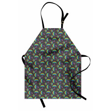 Ornate Rainbow Umbrellas Apron