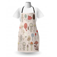 Pastel Various Mushrooms Apron