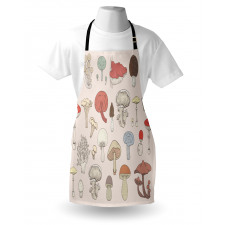 Pastel Various Mushrooms Apron