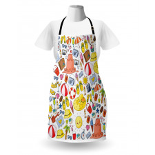 Vivid Summer Vacation Items Apron