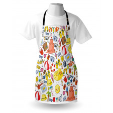 Vivid Summer Vacation Items Apron