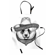 Single Panda Face in a Hat Apron