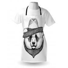 Single Panda Face in a Hat Apron