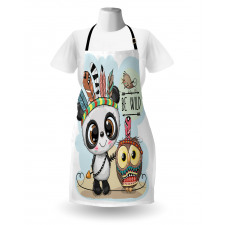 Panda Owl Bird in Feathers Apron