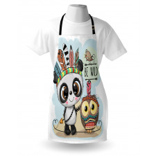 Panda Owl Bird in Feathers Apron