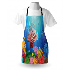 Colorful Marine Scenery Apron