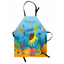 Funny Turtle Fish Types Apron