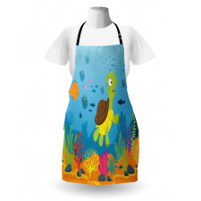 Funny Turtle Fish Types Apron