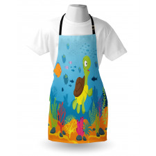 Funny Turtle Fish Types Apron