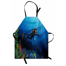 Scuba Diver Exploring Art Apron