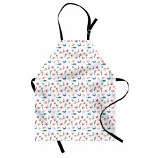 Doodle Style Sea Elements Apron