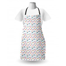 Doodle Style Sea Elements Apron