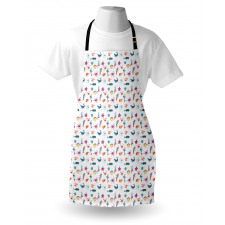 Doodle Style Sea Elements Apron