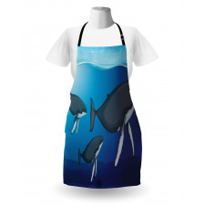 Swimming Whales Scenery Apron