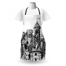 Medieval Fortress Sketch Apron