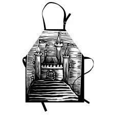 Woodcut Medieval Fortress Apron