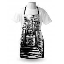 Woodcut Medieval Fortress Apron