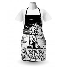 Woodcut Style Viking Tower Apron