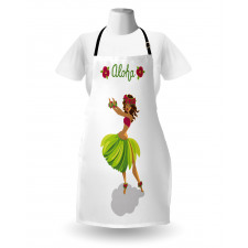 Hula Dancer Girl Aloha Wording Apron