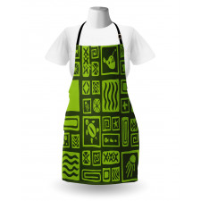 Tiki Pattern Aloha Doodling Apron