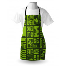 Tiki Pattern Aloha Doodling Apron