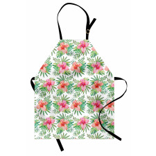 Hibiscus Monstera Palm Leaves Apron