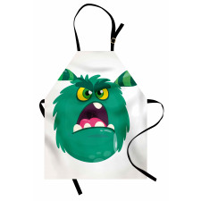 Fluffy Angry Monster Cartoon Apron