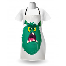 Fluffy Angry Monster Cartoon Apron