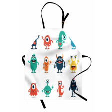 Colorful Monster Graphic Art Apron