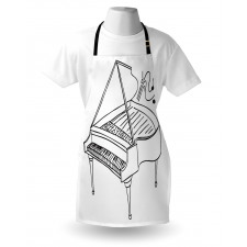 Monochrome Piano Drawing Apron