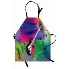 Guitar on Colorful Back Apron