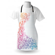 Hand Drawn Swirls Stars Apron