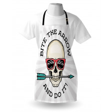 Hipster Skull Pop Art Apron