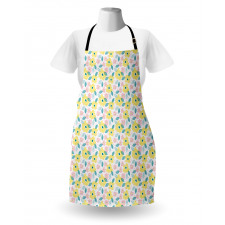 Pastel Spring Flowers Leaves Apron