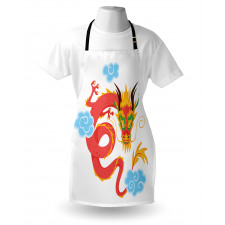 Swirling Clouds Angry Dragon Apron