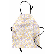 Pastel Tone Flowers Leaves Apron