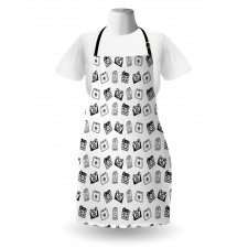 Pencil Drawn Retro Cameras Apron