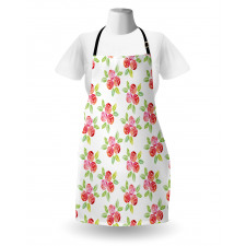 Watercolor Roses and Leaves Apron