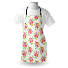 Watercolor Roses and Leaves Apron