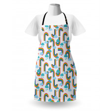 Rainbow and Clouds Pattern Apron