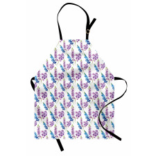 Violet Tone Flowers Pattern Apron