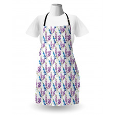 Violet Tone Flowers Pattern Apron