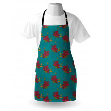 Autumn Flower Leaves Art Apron