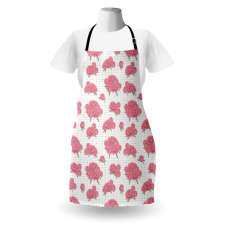 Peonies with Dots on Back Apron