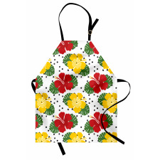 Grunge Dots and Hibiscus Apron
